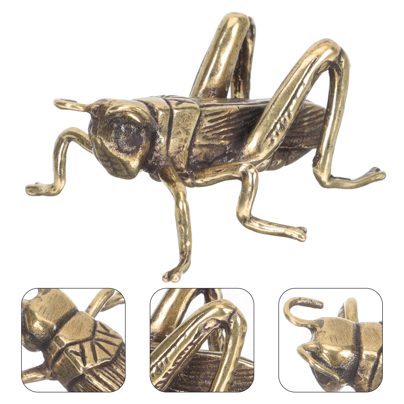 Cricket Ornaments Gold Keychain Mini Stuffed Animals Indoor Tabletop Decor Sculpture Tea Party Favors Desktop Sticker