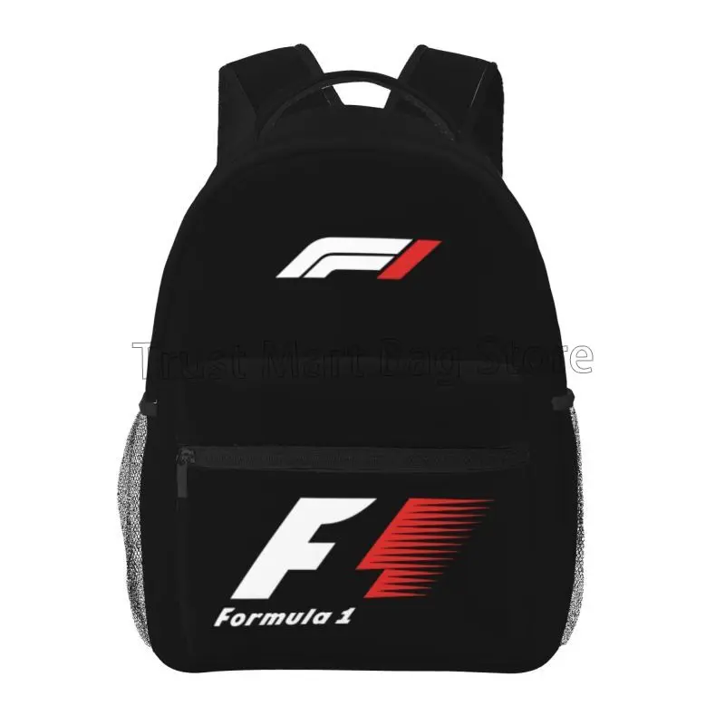 Formula1 Racing Logo Print Laptop Backpack for Boys Girls Unisex Large Capacity Casual Travel Daypack Student School Bookbag