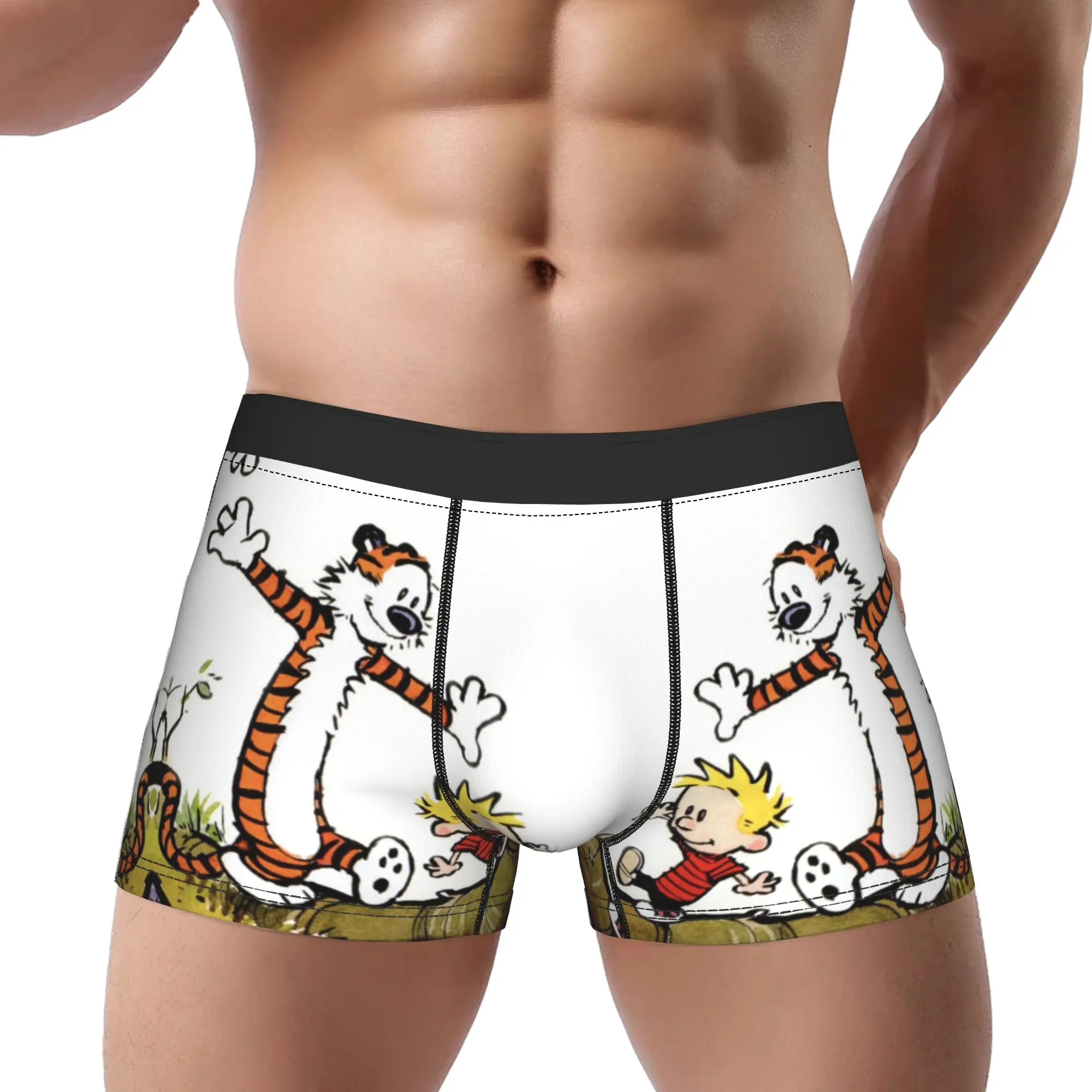 Calzoncillos Calvin and Hobbes, bragas transpirables, ropa interior masculina, pantalones cortos ventilados, calzoncillos tipo bóxer