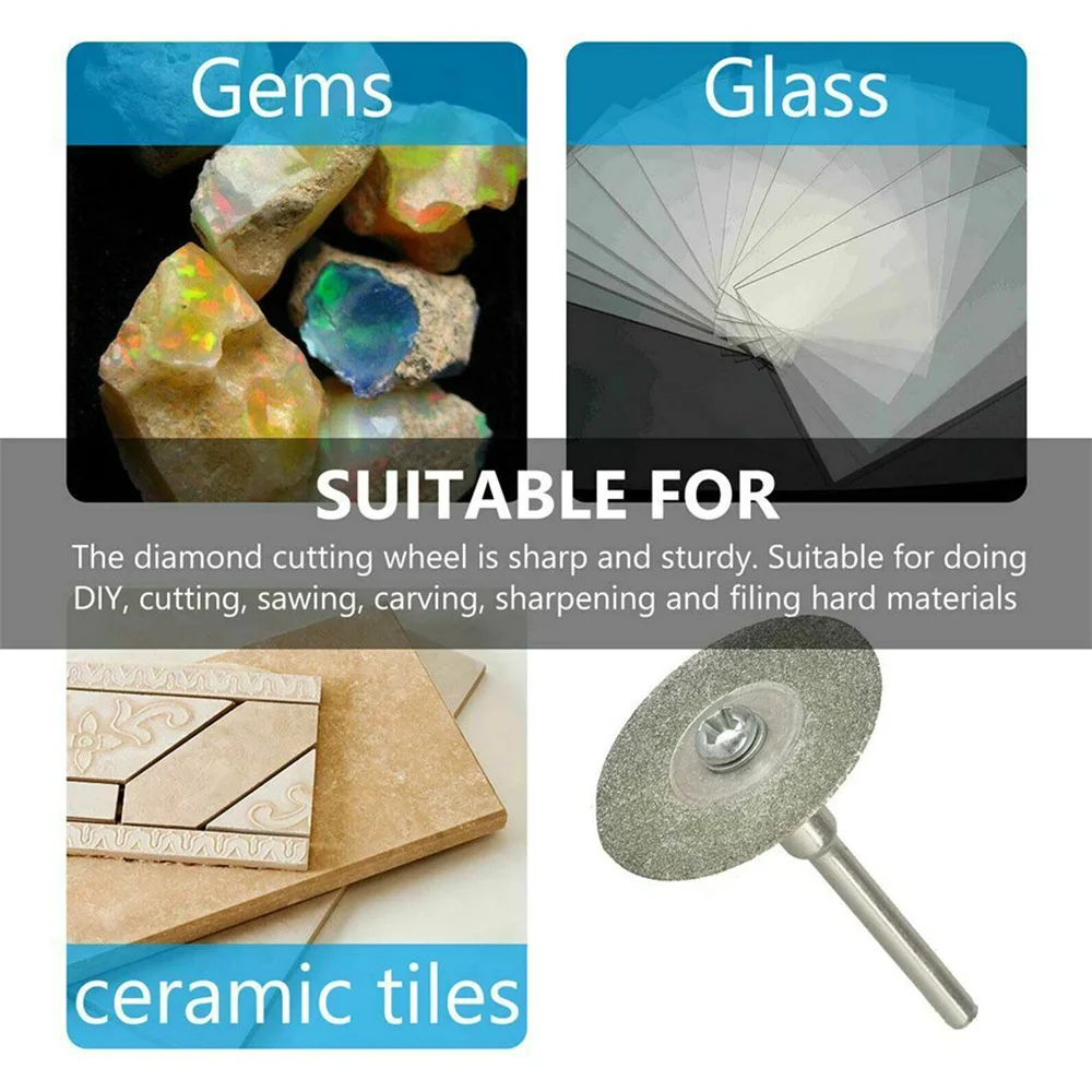 10 قطعة عجلة قطع الماس شفرات النشر مع 2 اتصال 20 مللي متر قطع أقراص للأداة الدوارة #3