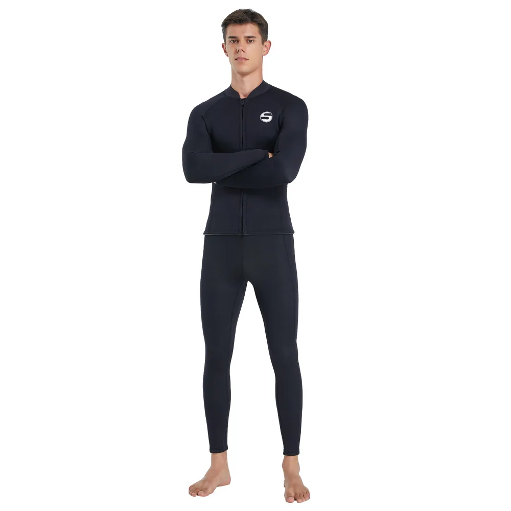 Men\'s New Professional Diving Suit  Cold Proof Warm 3mm Neoprene Top Pants Split Suit Male Thick Wading Swimming Surfing Wetsuit