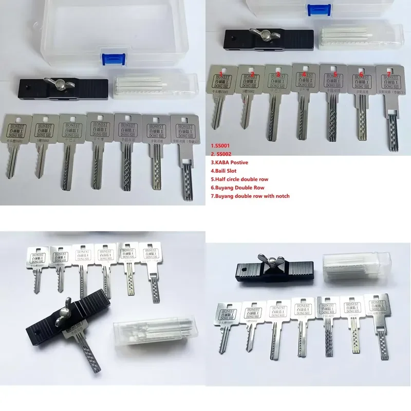 

Honest Bump Impact Shake Key Tool 7 in 1 SS001 SS002 KABA Positive Baili Slot Half Circle Double Row Bu Yang with Notch Tool