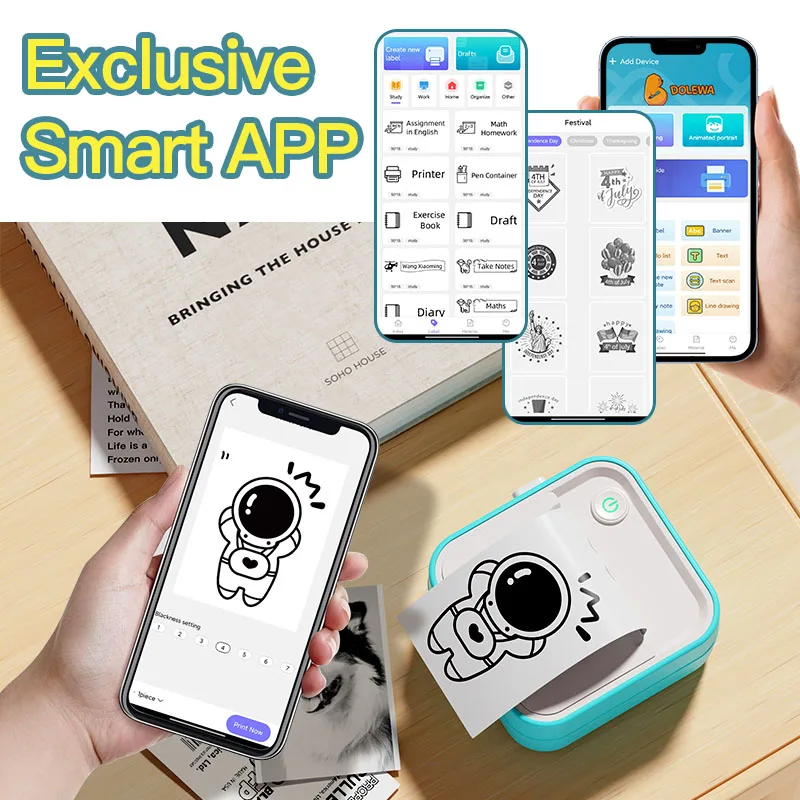 Новый принтер этикеток D5, бесчернильный термопринтер для изготовления этикеток, 12-57 мм, бумажный регулируемый карманный мини-принтер для наклеек для фото