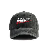 HKS Power and Sports Baseball Cap Distressed Hats Cap Men Retro Outdoor Summer Adjustable Dad Hat MZ-561