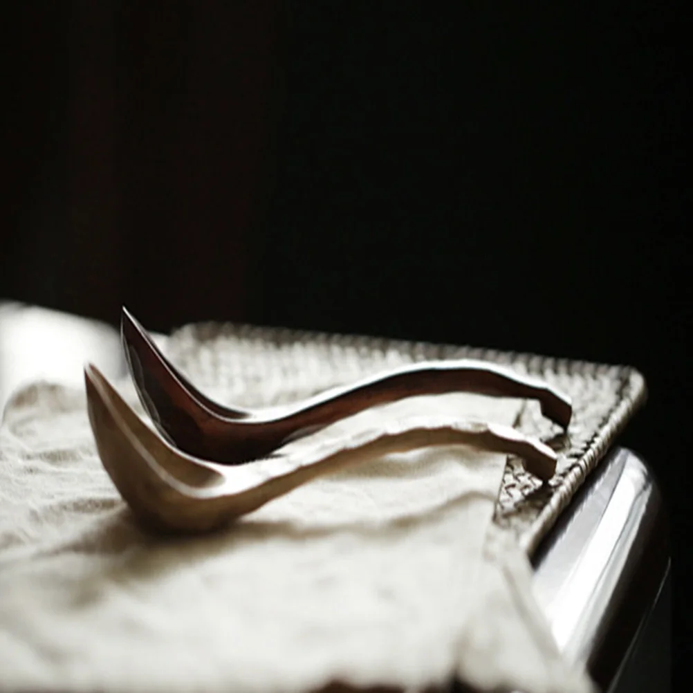 

2 pcs Large Wooden Soup Spoon Slip Soup Spoon Natural Wood H Carved Tortoise Pattern Eco Kitchen Tool Safe Non Toxic