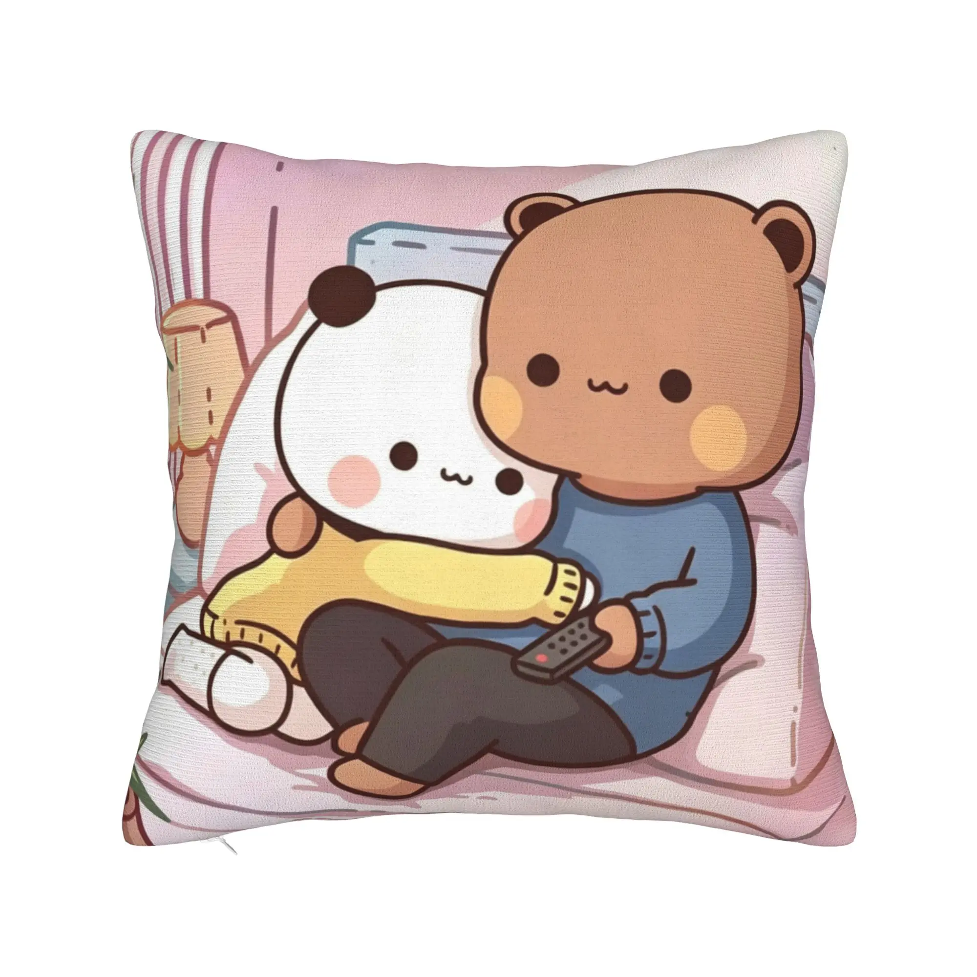 Kawaii Panda Bubu Dudu Pillowcase Polyester Cushion Cover Decor  Throw Pillow Case Cover Home Square 45*45cm