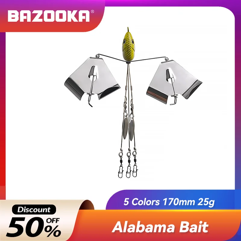 25g Bazooka  Fishing Lure Swimbait Carp Propeller windmill  Alabama Rig Head Swimming Bait  Group Lure Snap Swivel Spinner Bass