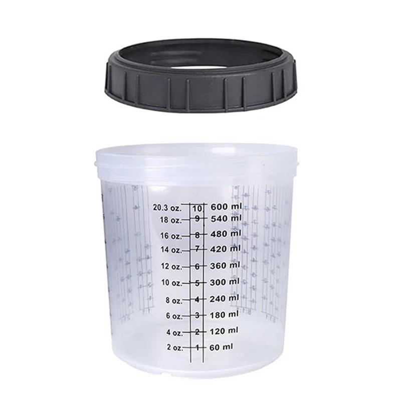 1Set Sprayer Paint Tank Spraying Mixing Cup 600Ml Disposable Measuring Cup Type H/O Quick Cup