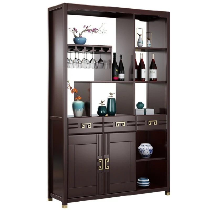 

New Chinese-style living room entrance partition cabinet, oak hall cabinet