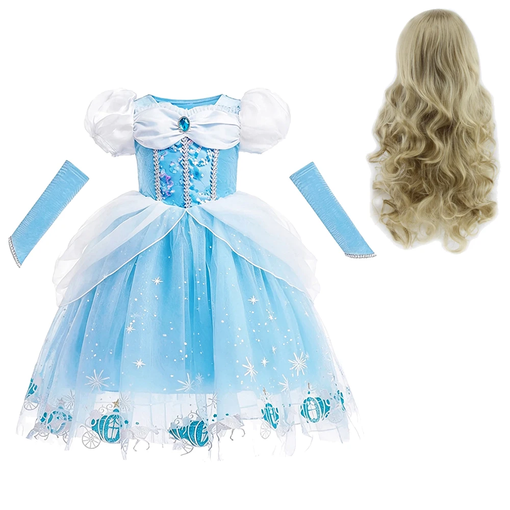 Kostüm Mädchen Blaues Prinzessinnen-Geburtstagskleid für Mädchen Festliche Kleider Kinder Halloween-Kostüme 2 3 4 5 6 7 8 9 10 Jahre – Detail 10