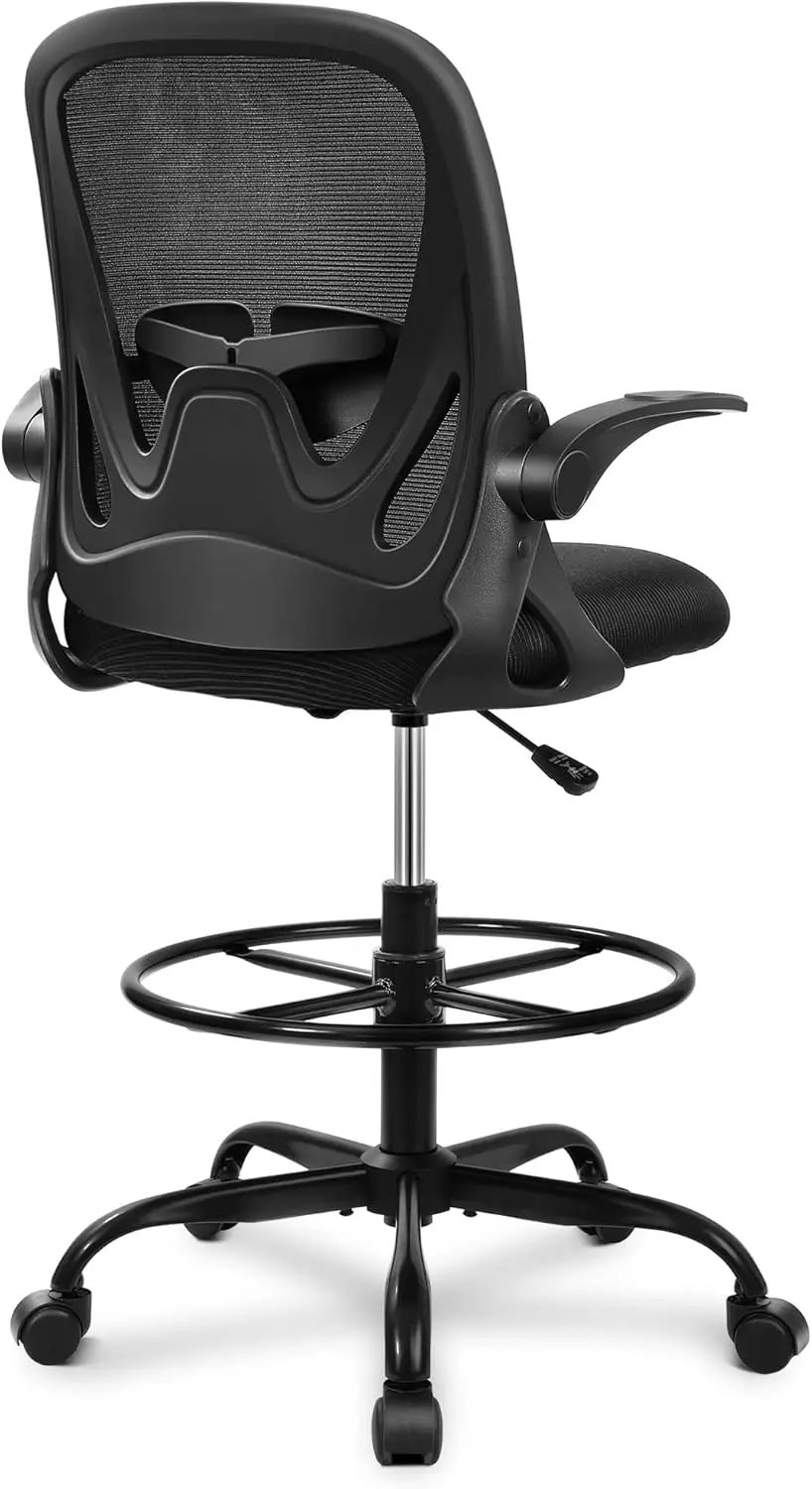 Office Chair with Flip-up Armrests Executive Ergonomic Computer Standing Desk Chair with Lumbar Support