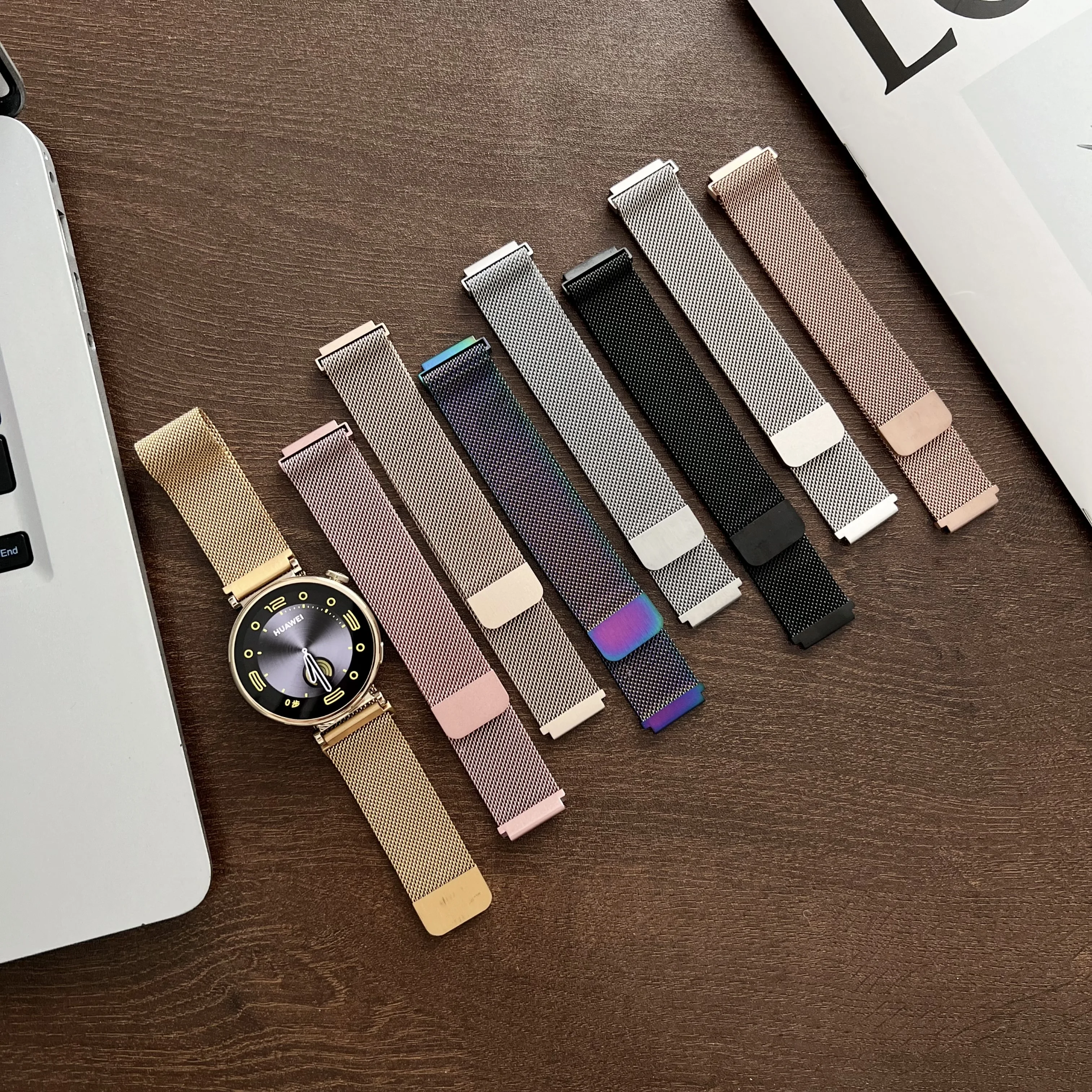 Milanstrap-pulsera de acero inoxidable para Huawei Watch GT4 5, reloj inteligente de 41mm y 46MM, 18mm y 22MM