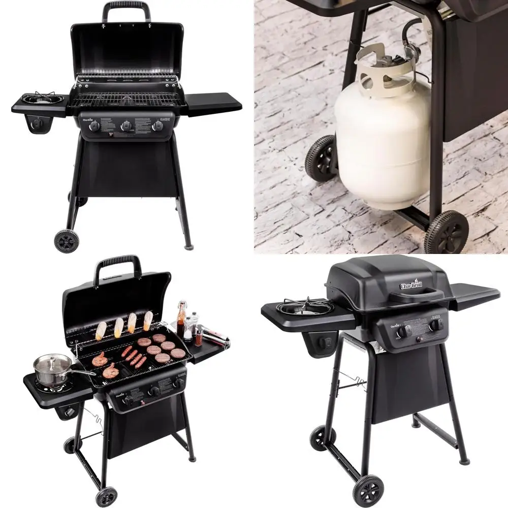 

Stainless Steel Propane Gas Grill with 2 Main and 1 Side Burner - Classic Convective Series