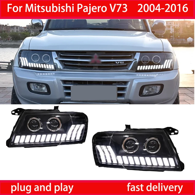 

Car Lights For Pajero V73 V75 V77 2000-2016 LED Auto Headlight Assembly LHD And RHD Version Dynamic Signal Animation DRL