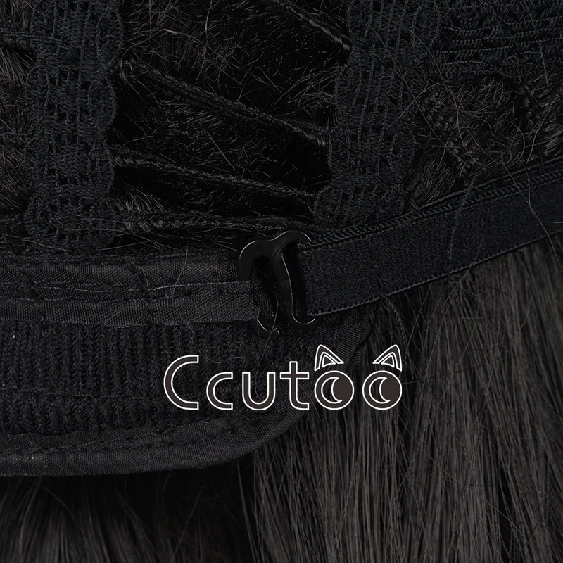 Ccutoo-Peluca de cabello sintético resistente al calor para mujer, cabellera artificial de Cosplay, estilo Mitake Ran, color negro y rojo