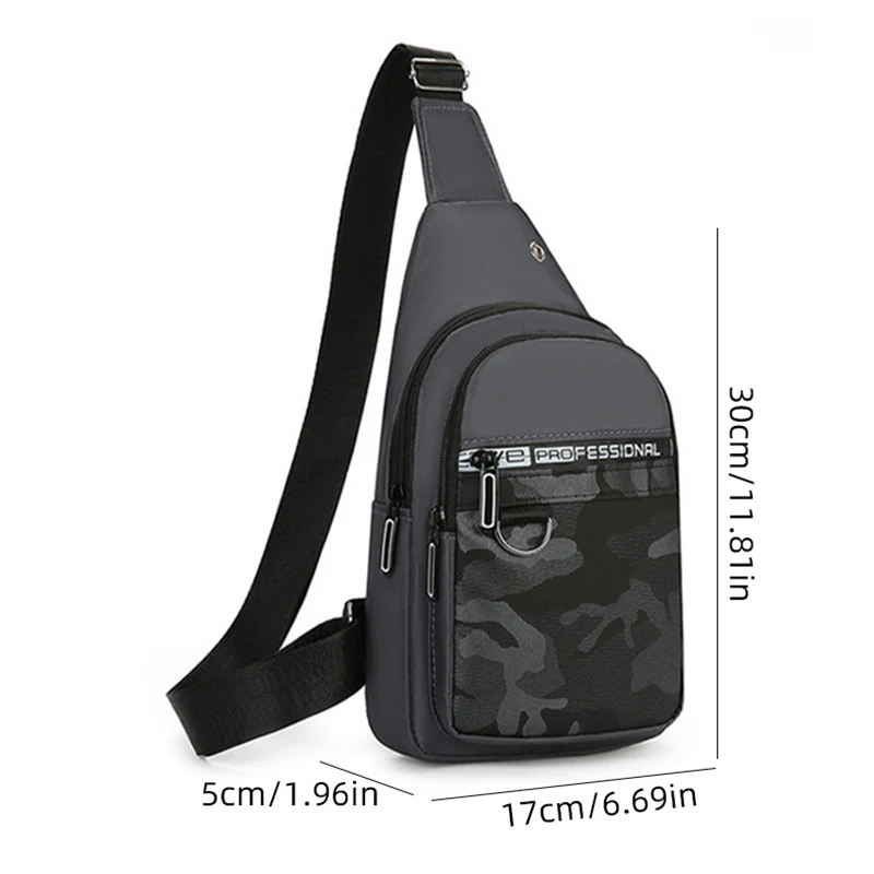Men's Oxford Chest Bag Phone Waist Pouch Multifunctional Fanny Pack waterproof Sling Bags with Zipper Large Travel Crossbody Bag