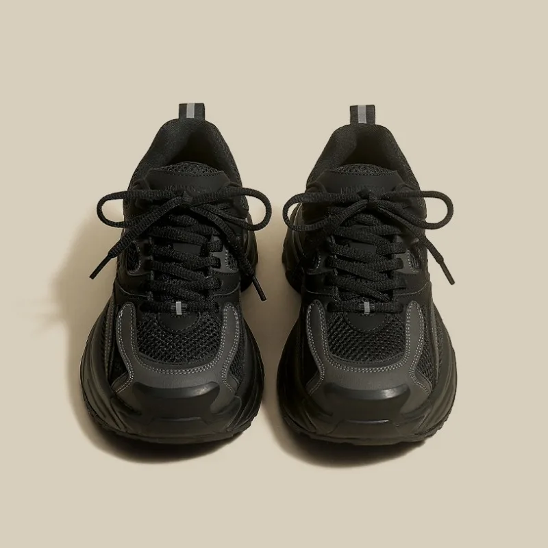 Dad shoes 2023 new retro thick-soled color matching mesh versatile casual sports shoes women