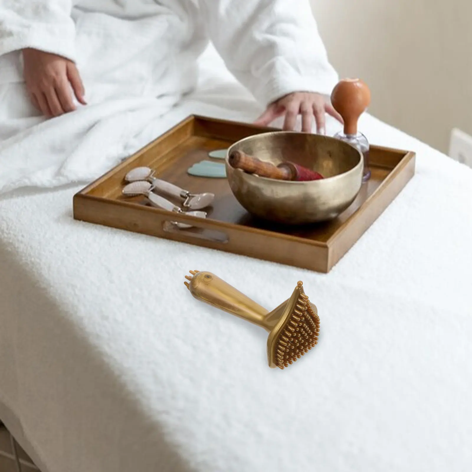 

Щетка-массажер Meridian для тела и талии, отшелушивающая, с аппликатором для масла, для душа, портативный инструмент для салонов красоты, для расслабления мышц