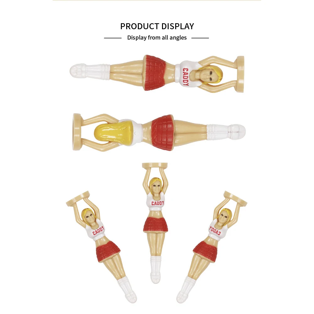 6 قطعة تي شيرت جولف بلاستيكي مقاس 75 مللي متر/2.95 "مثير فتاة المصفقين تصميم كرات الغولف حامل إكسسوارات الهدايا