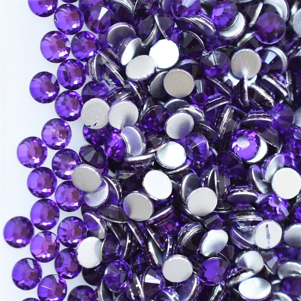 1440PCS SS4-30 Royal Purple Glass Nail Art Decorations Non Hotfix Flat Back Rhinestones Stones Crystals  Strass DIY Garment