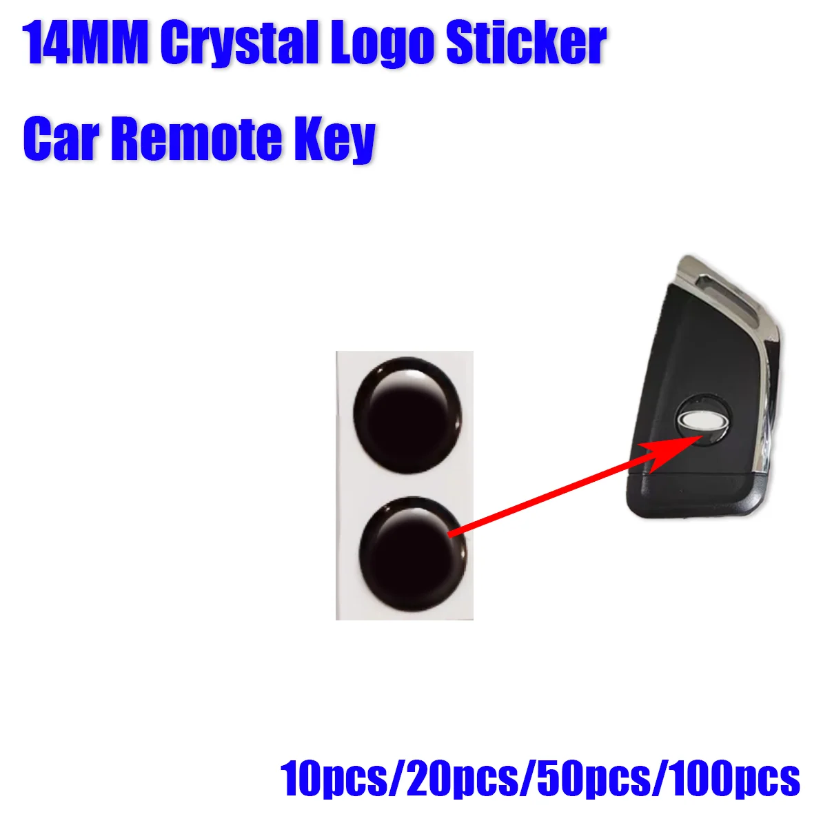

Car Remote Key 14MM Crystal Logo Sticker E-poxy for KEY-DIY KD XHO-RSE VV-DI Remote Control for BM-W Ni-ssan F-ord Toy-ota BEN-Z