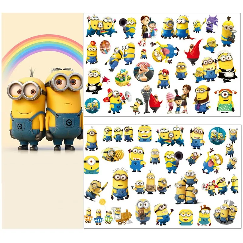 1Pcs Cartoon Anime Minions Temporary Tattoo Sticker Body Art Tattoo Stickers Cosplay Party Toys For Kids Birthday Gifts