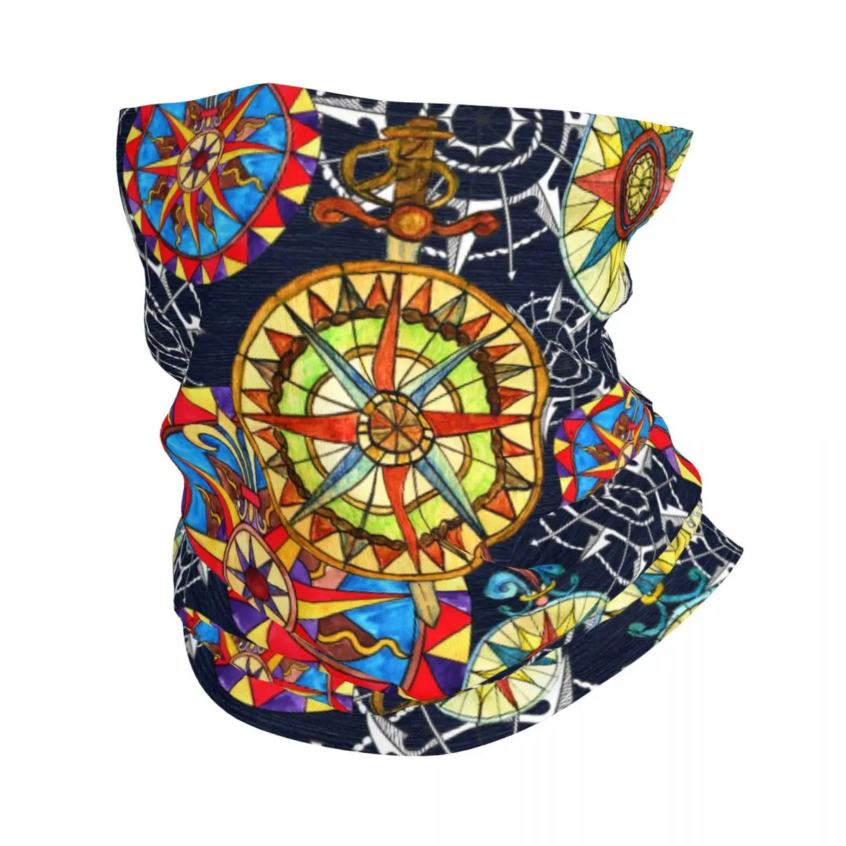 Colorful Compasses Thin Wrap Scarf Bandana Neck Gaiter Face Cover Headband