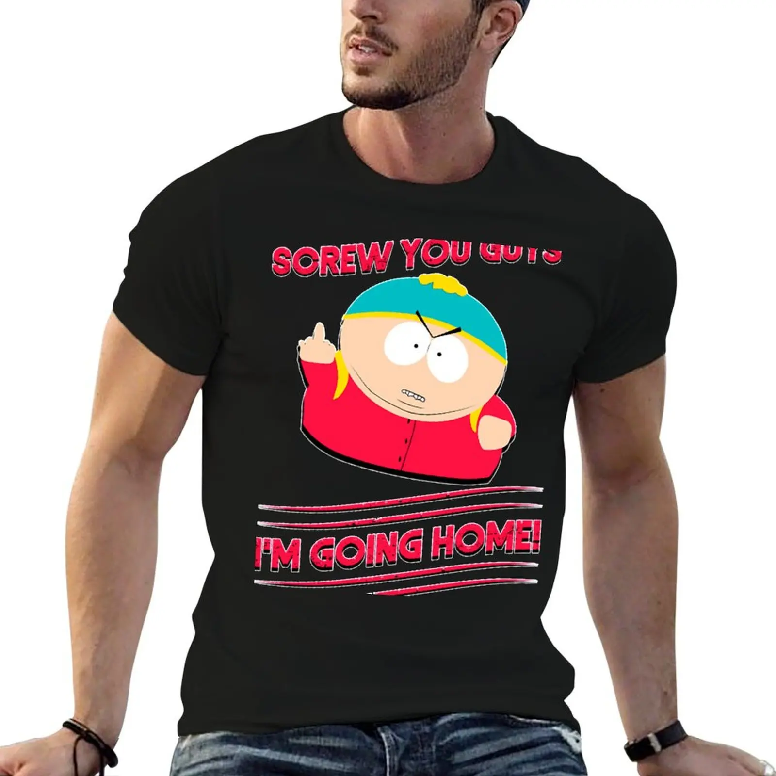 

Мужская футболка с графическим принтом Cartman, мужские рубашки с винтами, рубашка для парней