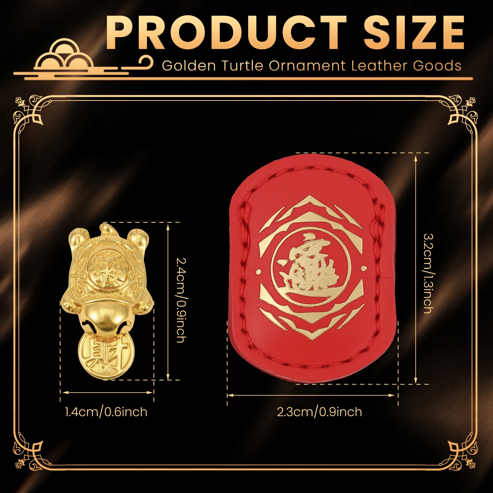 6Pcs Fengshui Lucky Turtle Wallet Charms Zinc Alloy Mini Golden Tortoise Wealth Amulets For Good Fortune Financial Stability