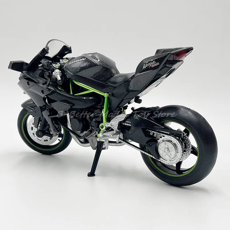 1:12 Diecast Motorcycle Model Toy Ninja H2R Sport Bike Miniature Replica With Sound & Light