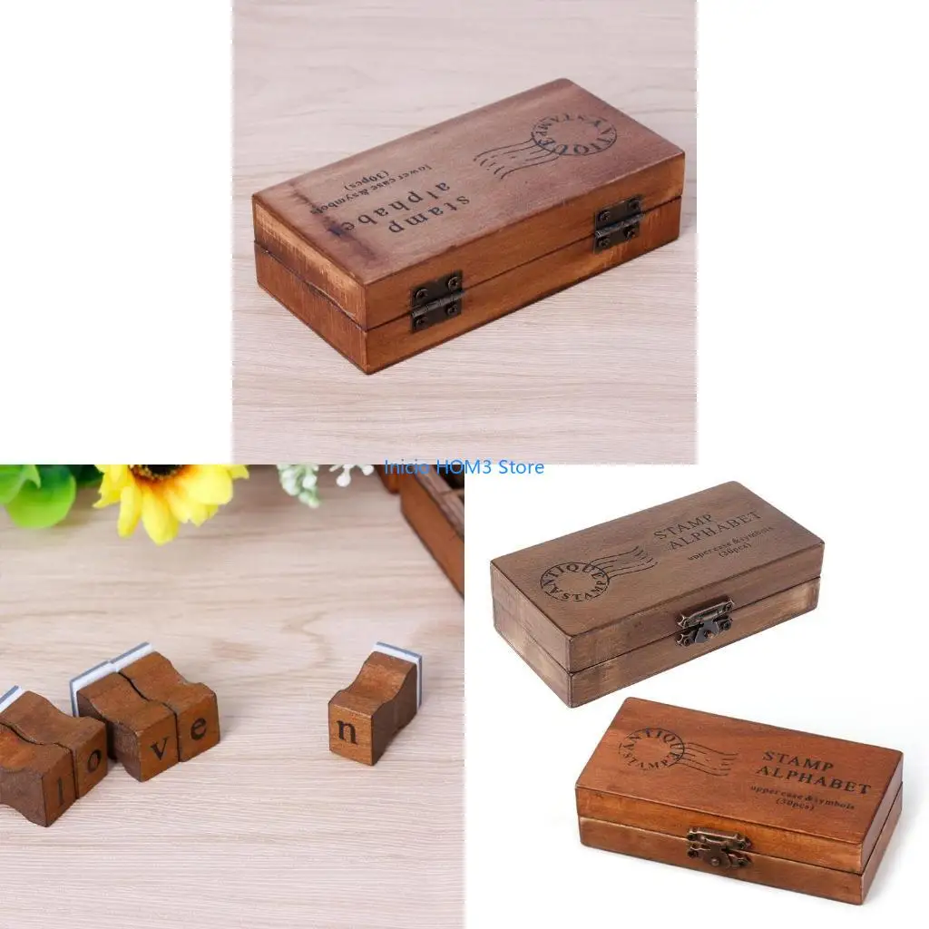 

Набор штампов с алфавитом A5YD в стиле ретро с коробкой для хранения, живопись для скрапбукинга