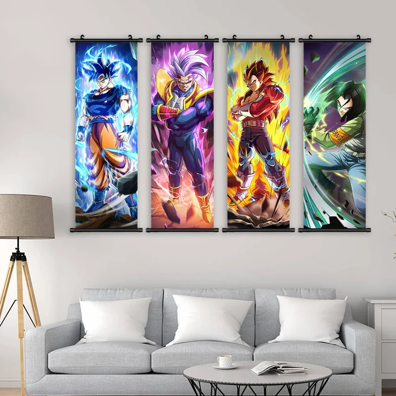 Dragon Ball Z Anime Peripheral Wall Hanging Painting Super Saiyan Son Goku Home Decor Anime Poster Wall Art Room Decoration