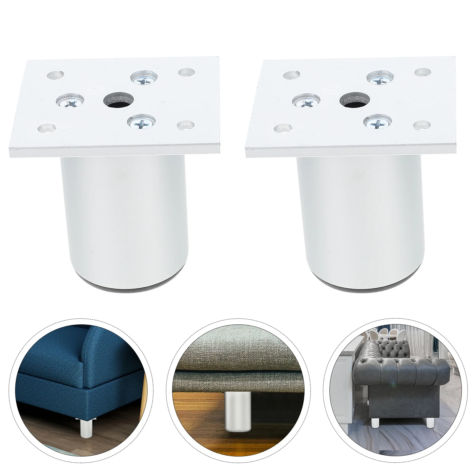 

2Pcs Sturdy Table Legs Adjustable Feet Hard Aluminium Alloy Utility Table Leg Nonslip Bottom for Computer Student Cabinets and