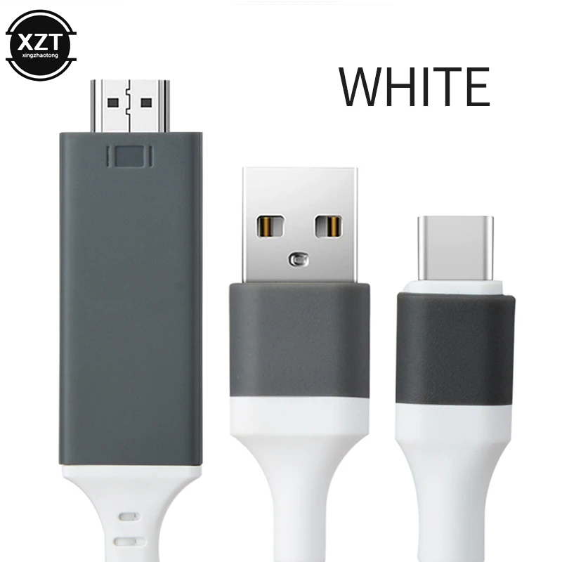 Type-C to HDMI-compatible USB 3.1 to HDMI-compatible+USB Power Supply 4K Mobile Computer HD Cable image 2