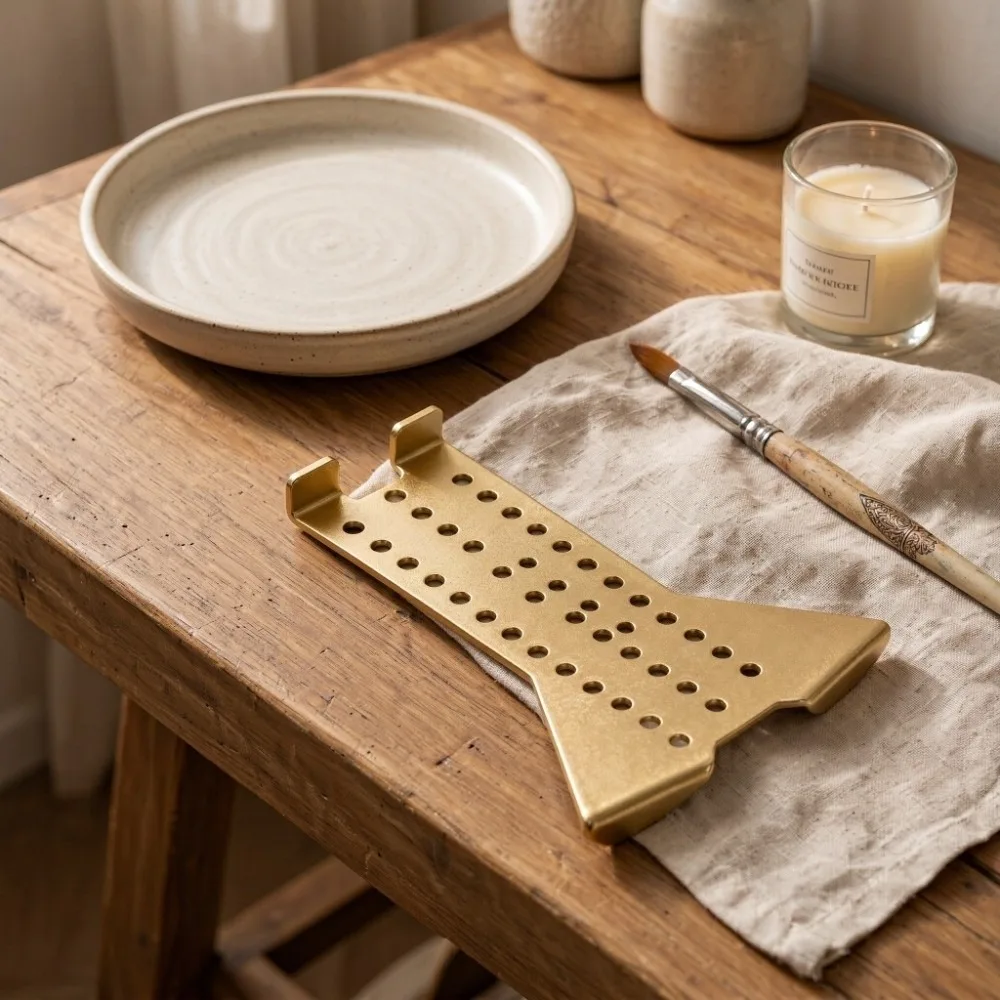 Plastic Border Positioning Guide Perforated Guide Body Polishing Edges Pottery Pattern Sectioning Tool Line Layouts Gold-Tone