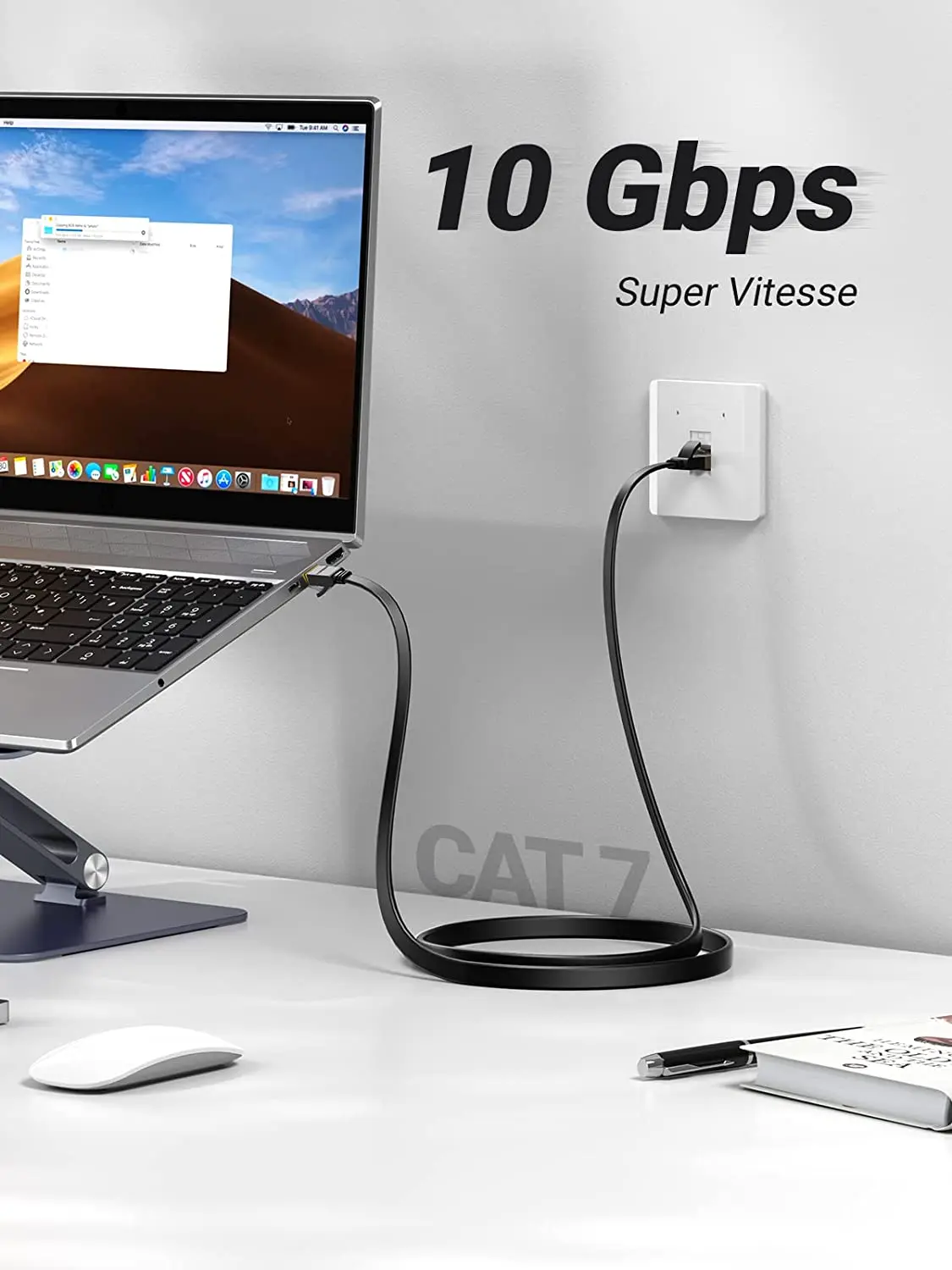 UGREEN Cat 7 Ethernet Cable Cat7 High Speed Flat Gigabit RJ45 LAN Cable 10Gbps Shielded Internet Network Patch Cord