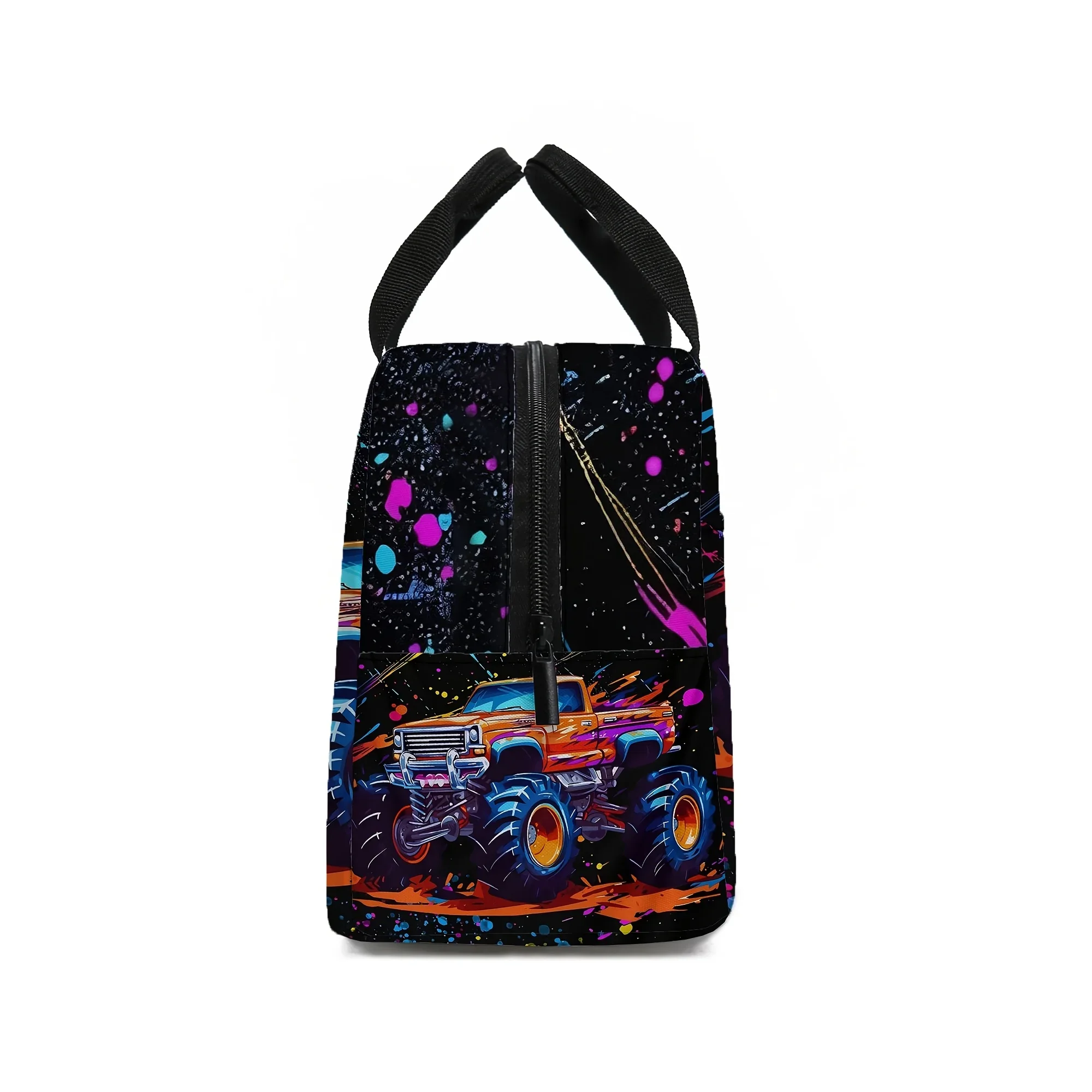 Colorful Graffiti Truck Print Lunch Bag Insulated Reusable Thermal Tote Portable Cooler Bag for Kids Boys Truck Lovers