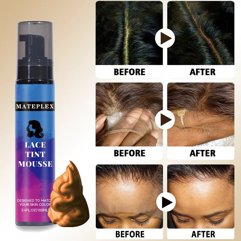 Wax Stick 75g for Wig+Melting Spray for Lace Wig+Lace Tint Mousse Easy To Color+Glue Remover Safe and Clean