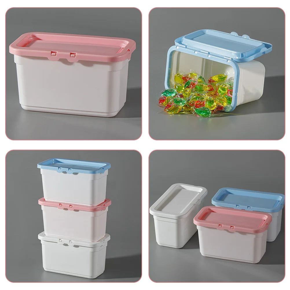 3 Pcs Laundry Beads Storage Box Powder Container Bin Powders Holder Household Organization Bucket Pp Case