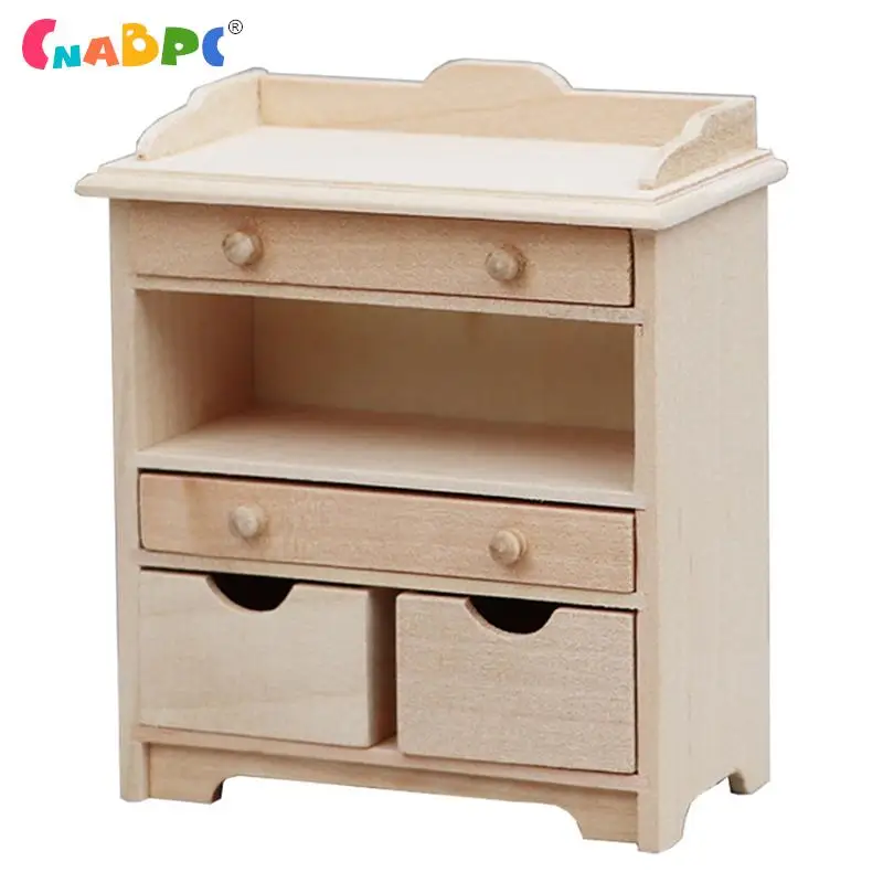 

1Pc 1:12 Dollhouse Miniature Cabinet Wood Storage Rack Shelf Lockers Model Furniture Decor Toy Doll House Accessories