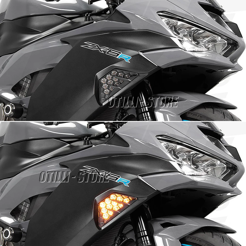 ใหม่ 1 ชิ้นอุปกรณ์เสริมรถจักรยานยนต์ LED ไฟเลี้ยวไฟสัญญาณ Flashers สําหรับ Kawasaki NINJA 300 400 650 1000 ZX6R ZX-6R