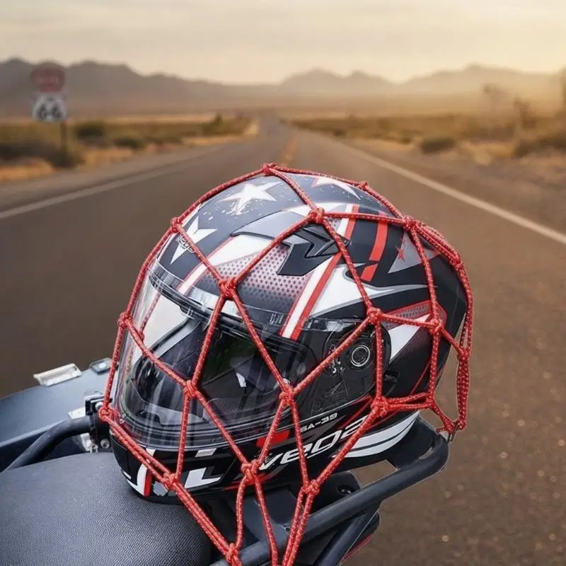 Motorcycle Helmet Cargo Net Night Reflective High Elasticity: Easy Storage Motorbike Ebike Bicycle Riding view 5
