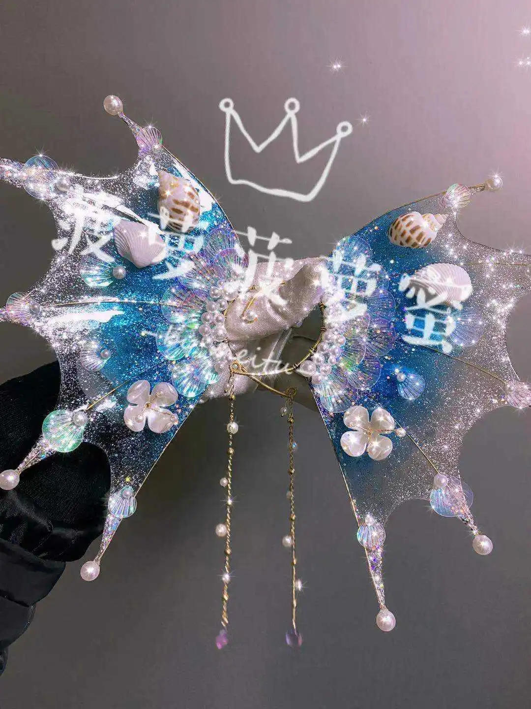 

Уши ручной работы, висячие уши без пирсинга, Золотая рыбка Цзи Ко, древний стиль, девушка, горная и морская сутра, аксессуары для косплея