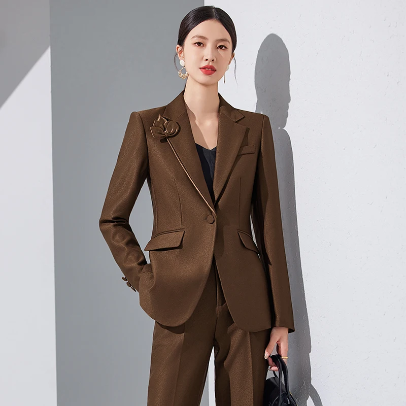 NAVIU Spring Autumn Women\'s Set 2024 New Korean Version Slim Professional Casual Sui Elegant Office Ladies Tow Piece Work Wear