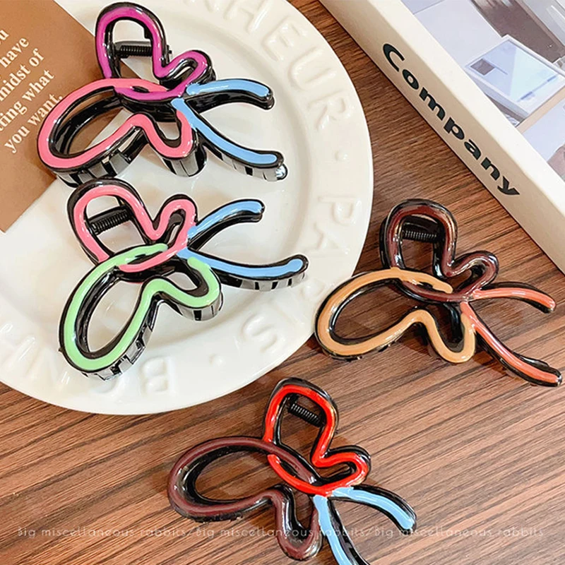 مشبك شعر بلاستيكي على شكل فراشة ملونة للنساء والفتيات، زينة شعر حلوة، عصابة رأس خلفية، مشبك شعر، إكسسوارات للشعر #6