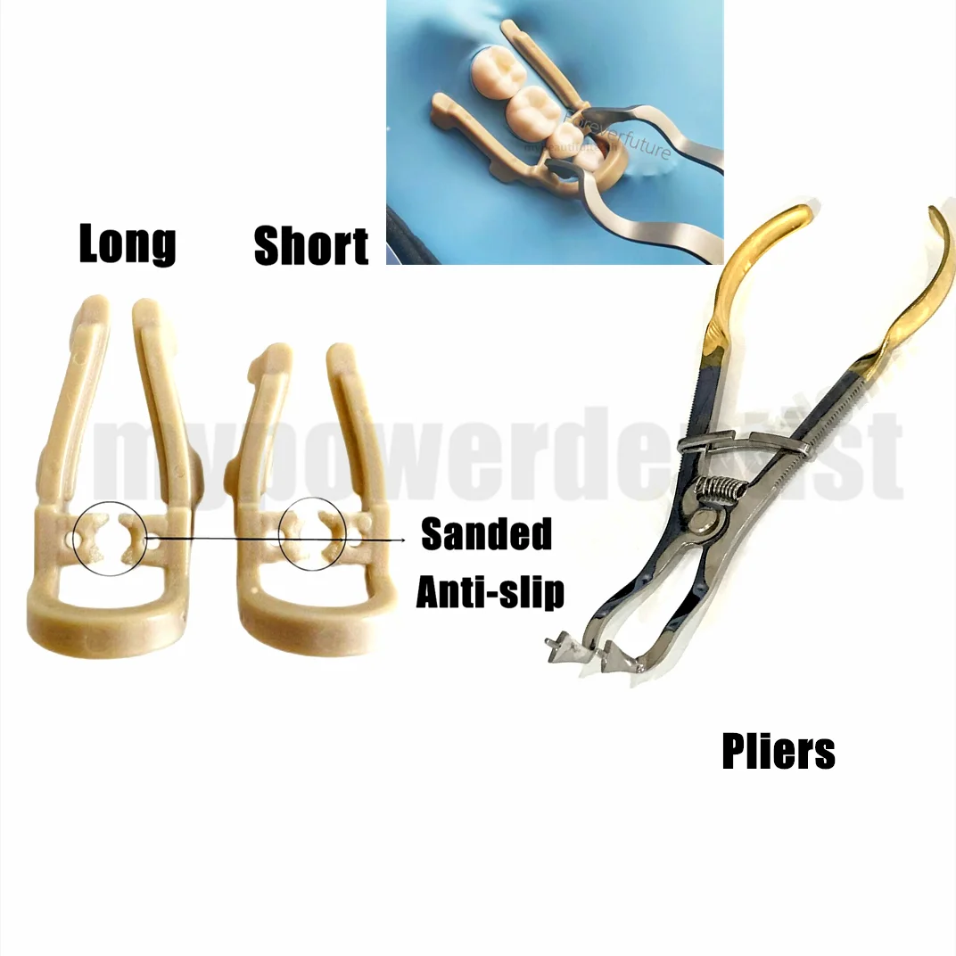 

Dental Distal Premolar Clamps Rubber Dam Sheet Soft Resin Clamp Long/Short Matching pliers