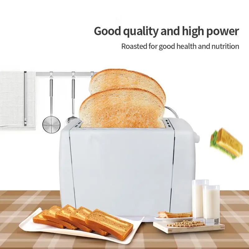 Automatic 2 Slices Toaster Removable Crumb Tray Electric Sandwich Breakfast Maker Pop Up 650W Kitchen Appliances