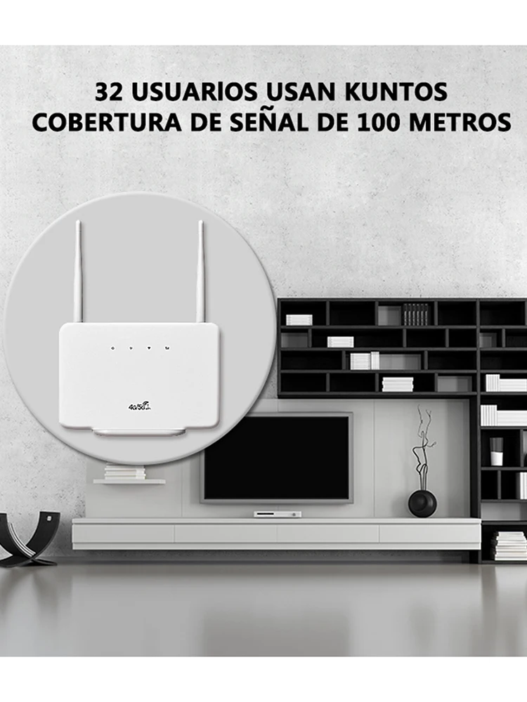 Router wireless 4G Router 4G da 300 Mbps Modem wireless Antenna esterna con slot per scheda SIM Spina UE Connessione Internet