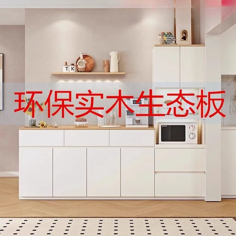 Solid wood dining side cabinet integrated against the wall Kitchen Living room  Locker cabinet Storage