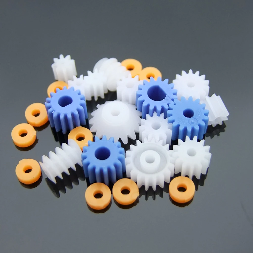 26Pcs Plastic Spindle Gears Set Haft Motor Gearbox DIY Parts Reduction Gear Toothed Wheels Gears DIY Motor Gear Toy Accessories